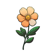 Obraz premium Cute flower hand drawn element, perfect for decorating Valentine Day or Mother Day card.