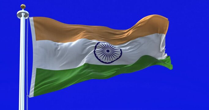 India national flag waving on a clear day