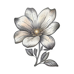 Cute flower hand drawn element, perfect for decorating  Valentine Day or Mother Day card.