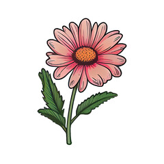 Cute pink flower hand drawn element, perfect for decorating  Valentine Day or Mother Day card.
