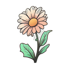 Cute flower hand drawn element, perfect for decorating  Valentine Day or Mother Day card.