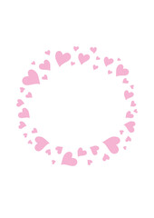 Circle of pink hearts