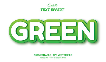 Naklejka premium 3d cute green editable text effect