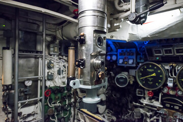 Obraz na płótnie Canvas Periscope Inside a Submarine in Italy.