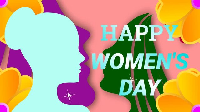 women's day greeting card animation. concept for women's day on 8 march celebration.