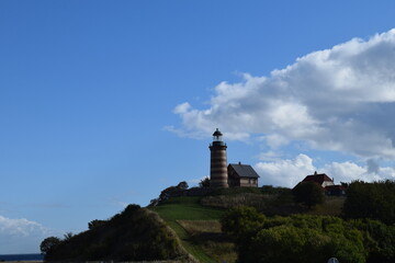 Fototapeta na wymiar Sprogø lighthouse; Denmark; Island between Funen and Zealand