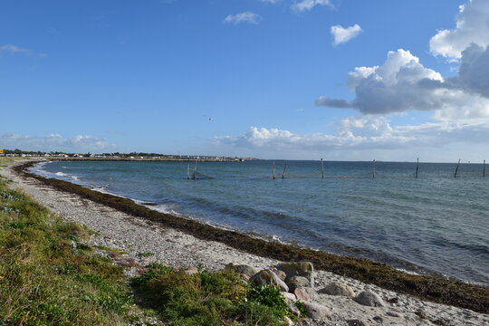 View of the Storeb&aelig;lt with Kors&oslash;r; Denmark; Island Zealand
