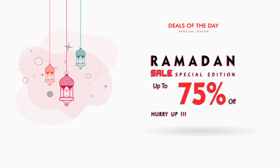 Ramadan sale social media banner discount template design for business promotion