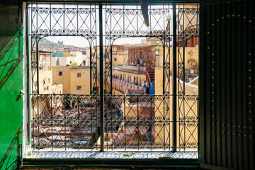 Africa, Morocco, Tannery section of medina where hides are tanned