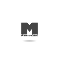 Mentoring M icon logo with shadow