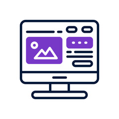 Fototapeta premium monitor icon for your website, mobile, presentation, and logo design.