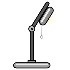 illustrazione con lampada da scrivania su sfondo trasparente

