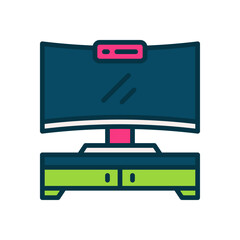 monitor desk icon for your website, mobile, presentation, and logo design.
