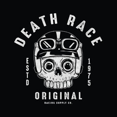 vector of skull biker badge logo illustration
