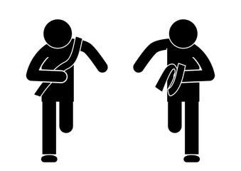 駅伝でタスキをつなぐピクトグラム。マラソンする人。