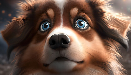 cute brown dog digital illustration