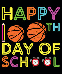 Happy 100th Day Of School, 100 Days Smarter, Happy back to school day shirt print template, typography design for kindergarten pre-k preschool, last and the first day of school, 100 days of school