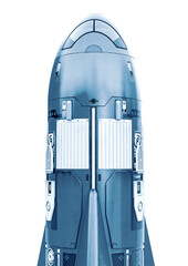 rocket in white background close up view