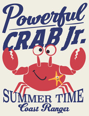 summer holidays logo with crab 