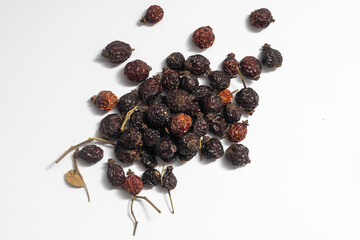 dried rosehip on a white background