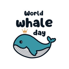 World Whale Day vector, illustration.