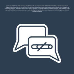 Blue line No smoking icon isolated on blue background. Cigarette smoking prohibited sign. Vector