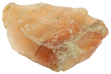 orange aventurine from Brazil isolated on white background