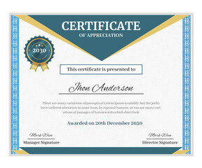 Fototapeta premium Modern Creative Certificate of appreciation Template Design