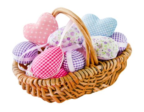 Dekoration für Ostern im Korb und Hintergrund transparent PNG cut out - Powered by Adobe