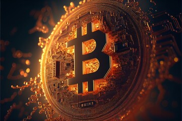 Bitcoin digital money, burn, bold, variations, generative by AI