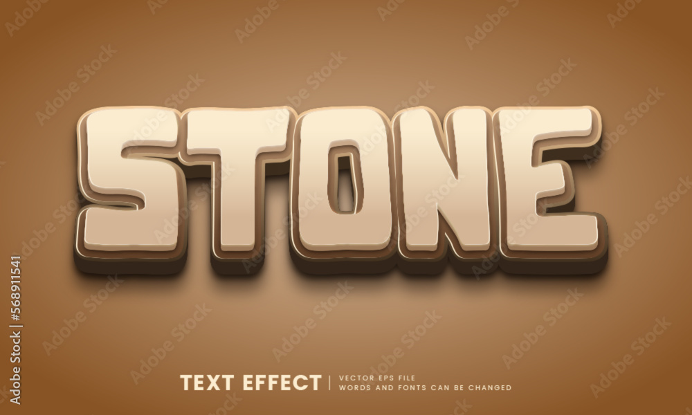 Fototapete editable 3d stone text effect. fancy cartoon font style perfect for heading and title.