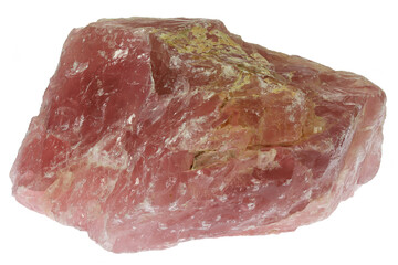 rose quartz from Madagascar isolated on white background