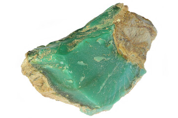 variscite from Palazuelo de las Cuevas, Zamora, Spain isolated on white background