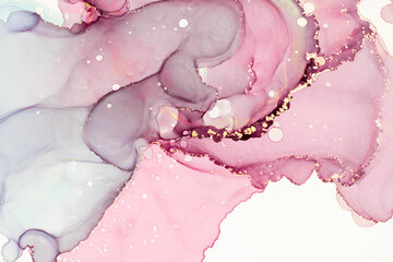 Abstract alcohol ink background pastel in pink toned