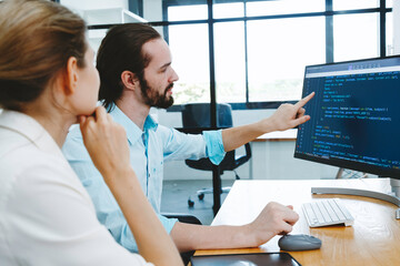 Professional development programers programming game software or developing code for shopping...