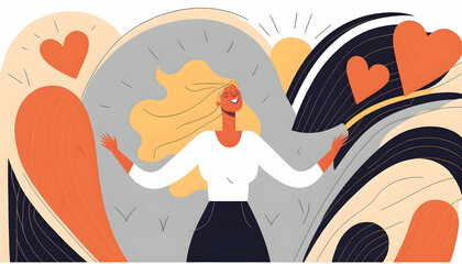 full woman, digital illustration