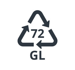 Isolated 72 GL icon for brown glass.