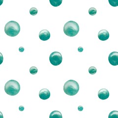 Bubbles blue simple pattern a watercolor sketch