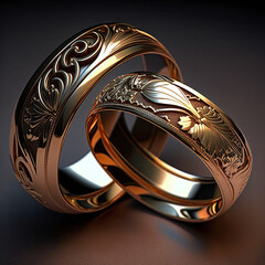 golden rings, wedding rings, generative ai