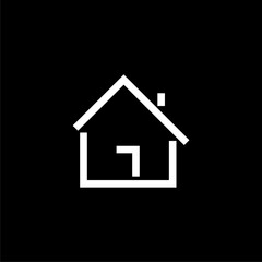 House Logo. House Icon isolated on black background. 