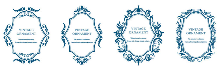 set of graphic materials, oriental patterns, arabesque patterns, antiques, decorative borders and vintage frames.