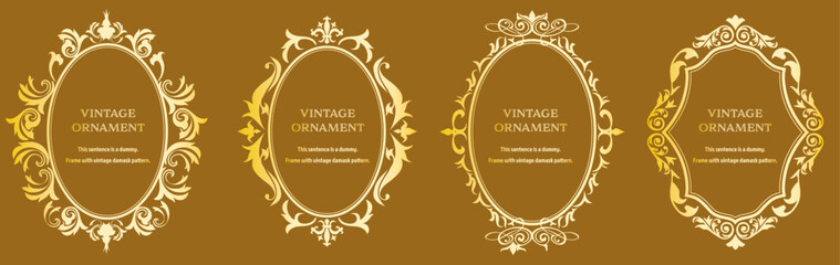 set of graphic materials, oriental patterns, arabesque patterns, antiques, decorative borders and vintage frames.