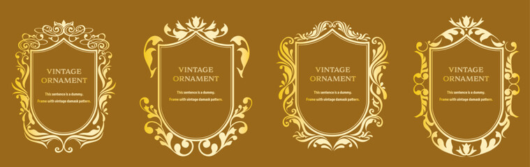 set of graphic materials, oriental patterns, arabesque patterns, antiques, decorative borders and vintage frames.