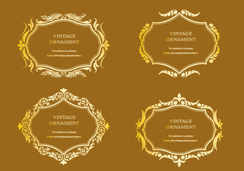 set of graphic materials, oriental patterns, arabesque patterns, antiques, decorative borders and vintage frames.
