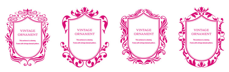 set of graphic materials, oriental patterns, arabesque patterns, antiques, decorative borders and vintage frames.