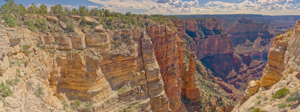 A deep chasm west of Zuni Point at Grand Canyon Arizona.