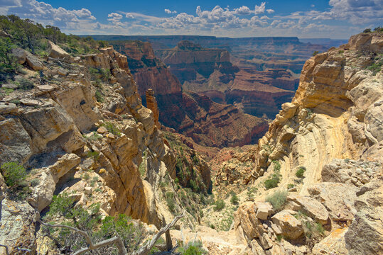 A deep chasm west of Zuni Point at Grand Canyon Arizona.