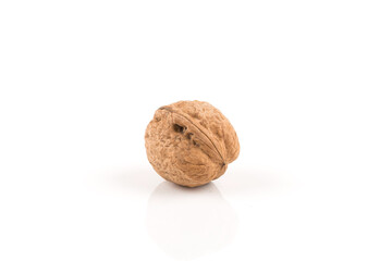 Walnut nut on white