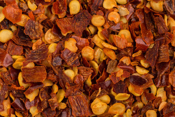 Pile of a crushed red pepper