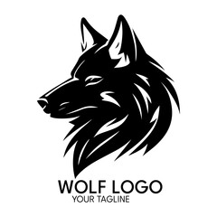 Obraz premium Silhouette art wolf logo, vector template